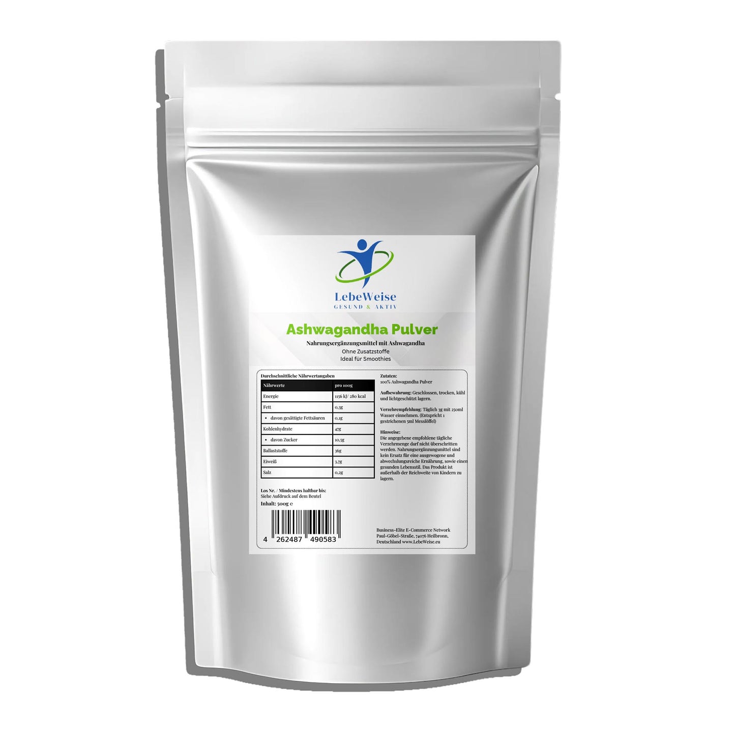 Ashwagandha Pulver - 500g Doypack
