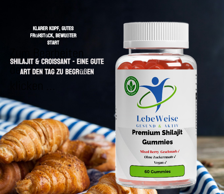 Premium Shilajit Energy Gummies – 60 Stück mit Vitamin C, B6 & B12