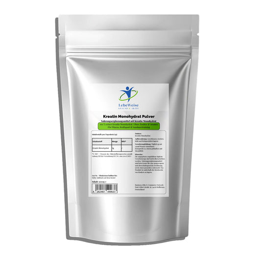 Kreatin Monohydrat 1000g Doypack von LebeWeise - Reines Creapure Kreatin für Kraft und Muskelaufbau