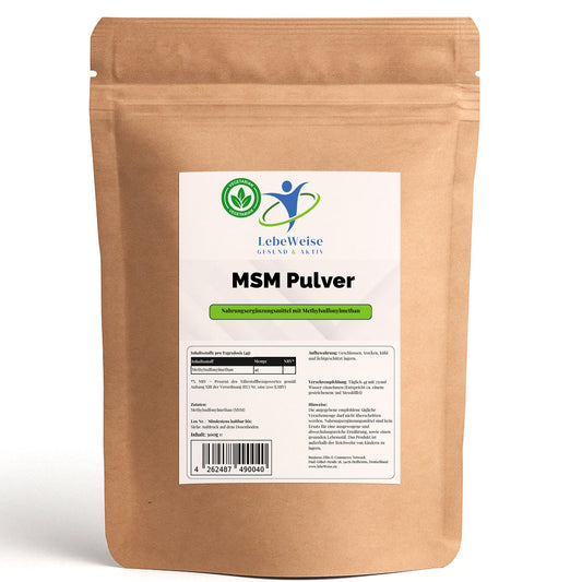 MSM Pulver 500g von LebeWeise - Reines Methylsulfonylmethan für Gelenke und Bindegewebe