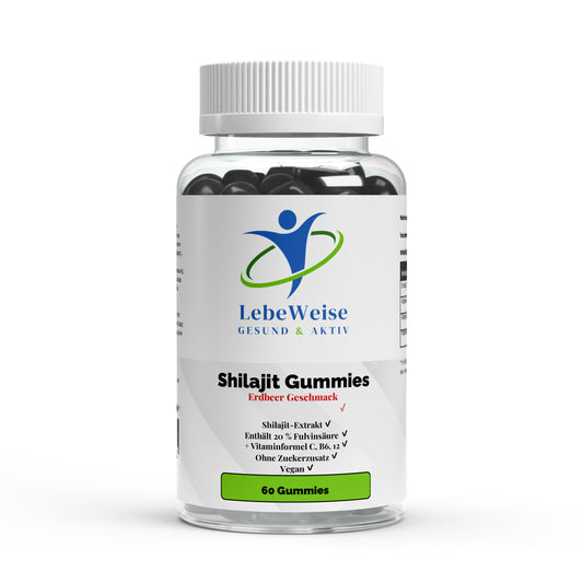 Shilajit Gummies – Erdbeer – 60 Stück mit Vitamin C, B6 & B12