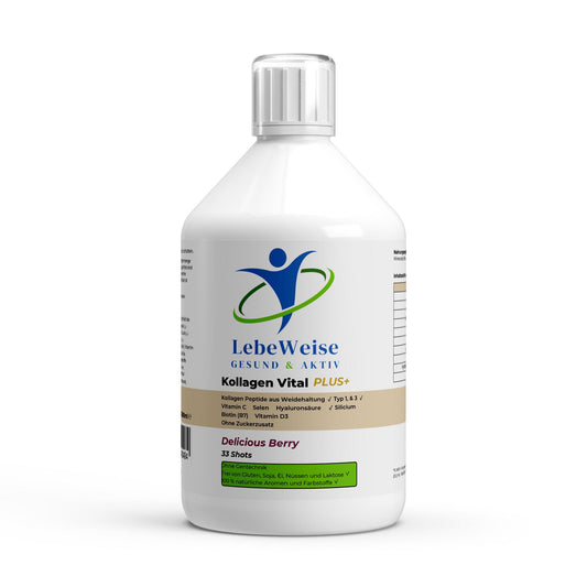IKollagen Vital Plus+ Shots Wild Berry 500ml - Premium Kollagen-Drink für Haut und Bindegewebe