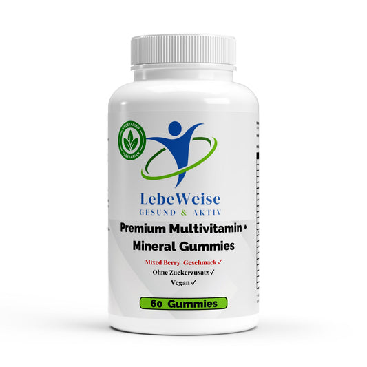 Premium Multivitamin Gummies 60 Stück von LebeWeise - Leckere Fruchtgummis mit essentiellen Vitaminen