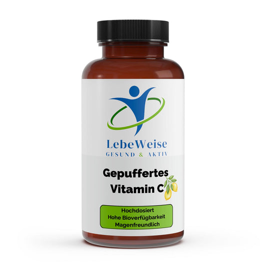 Gepuffertes Vitamin C 500mg + Magnesium 240 Kapseln von LebeWeise - Magenfreundliches Vitamin C für Immunsystem und Energie