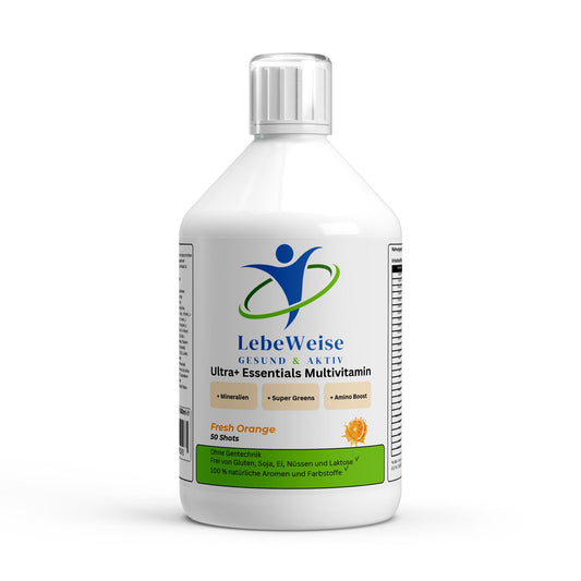 LebeWeise Ultra+ Multivitamin flüssig hochdosiert 14 Vitamine 7 Mineralien für Regeneration