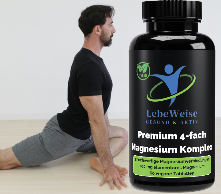 Premium Magnesium Komplex 4-fach – 200mg elementares Magnesium