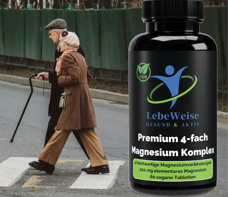 Premium Magnesium Komplex 4-fach – 200mg elementares Magnesium