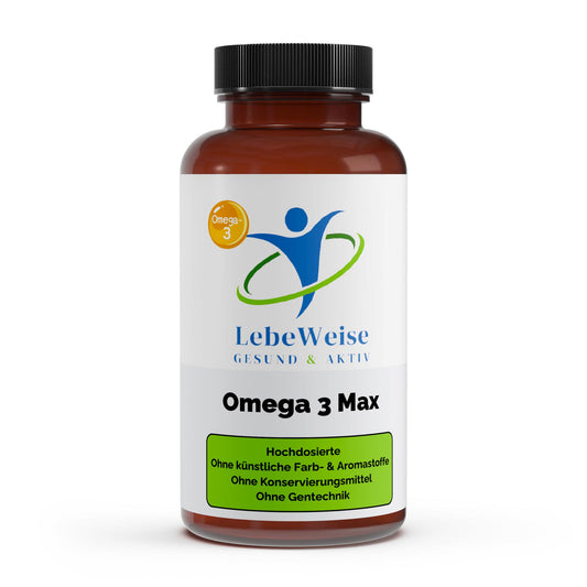 Omega 3 Max 35/25 120 Softgels von LebeWeise - Hochdosierte EPA und DHA Fettsäuren für Herz und Gehirn