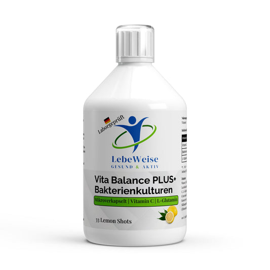 Vita Balance Plus+ Shots 500ml - Trinkfertiger Multivitamin-Drink für Immunsystem und Energie