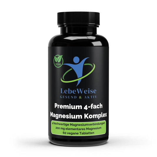 Premium Magnesium Komplex 200mg - Nährwertangaben und Verzehrempfehlung pro Kapsel