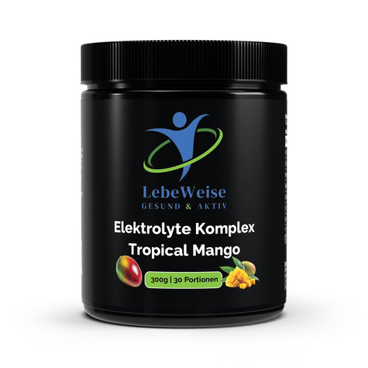 Elektrolyte Pulver Tropical Mango 300g von LebeWeise - Hydration mit natürlichem Mango-Geschmack