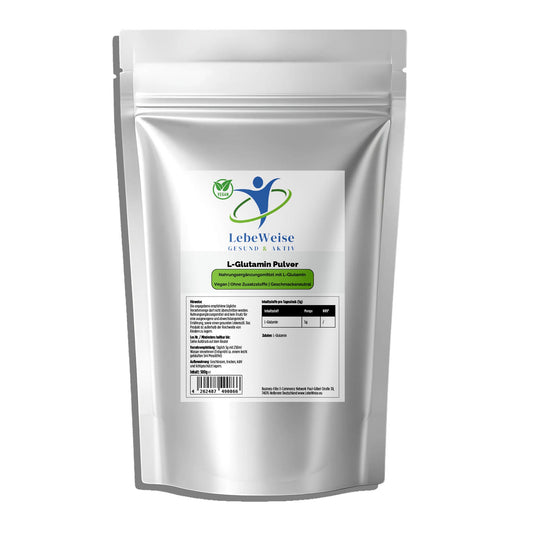  L-Glutamin Pulver 500g Doypack von LebeWeise - Reine Aminosäure für Muskelaufbau und Regeneration