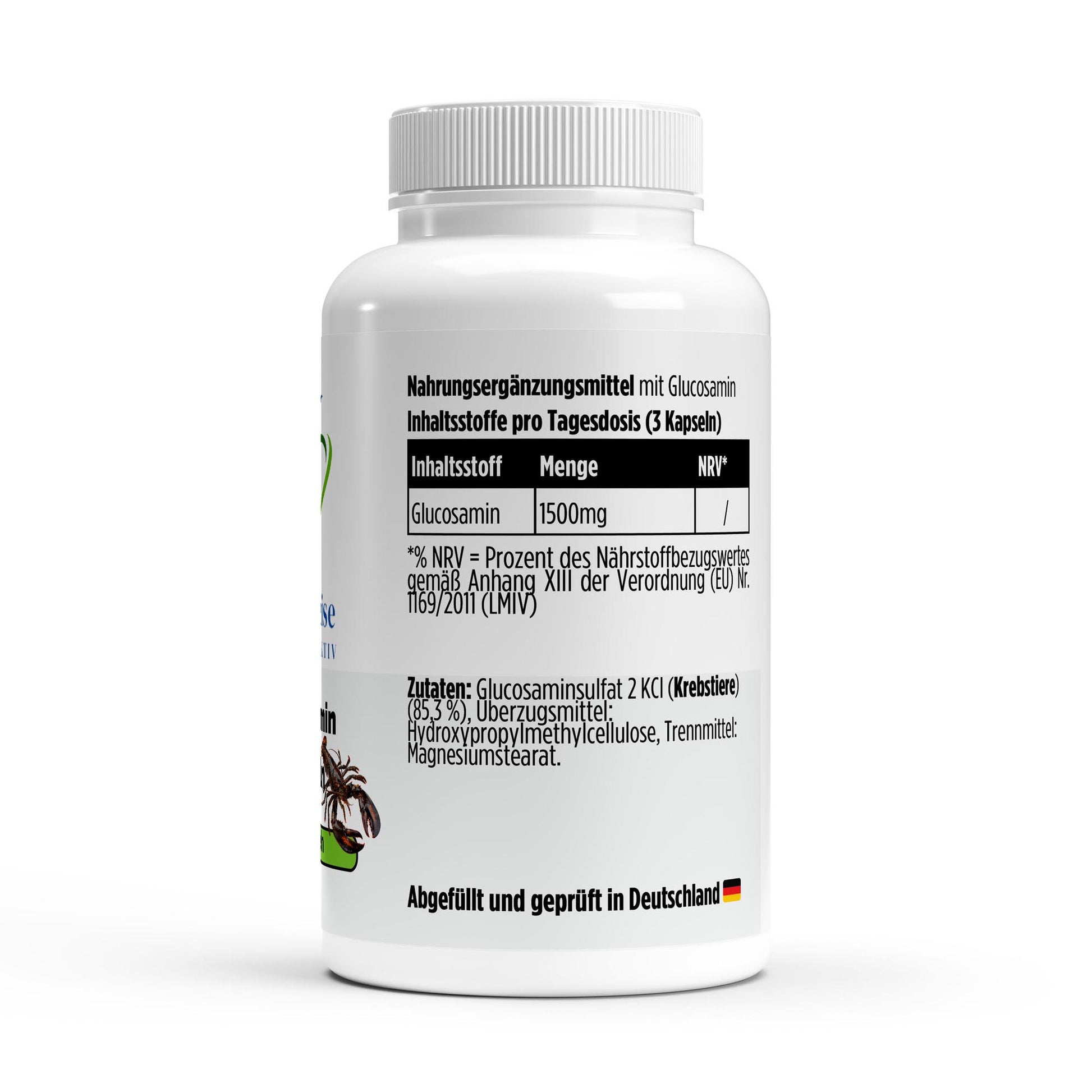 Glucosamin 500 mg - Nährwertangaben und Inhaltsstoffe pro Kapsel