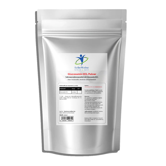 Glucosamin Pulver 500g Doypack von LebeWeise - Reines Glucosaminsulfat für Gelenke und Knorpel